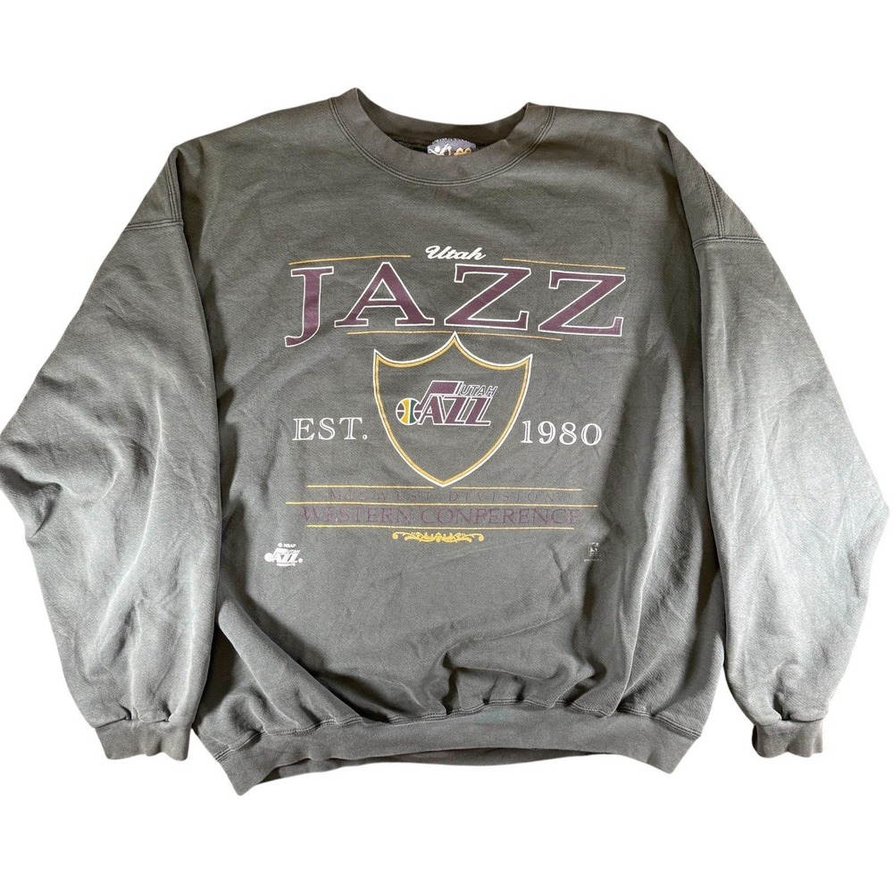 Vintage 90s Lee Sport Utah Jazz Crewneck Sweatshirt Size XXL Faded NBA VTG